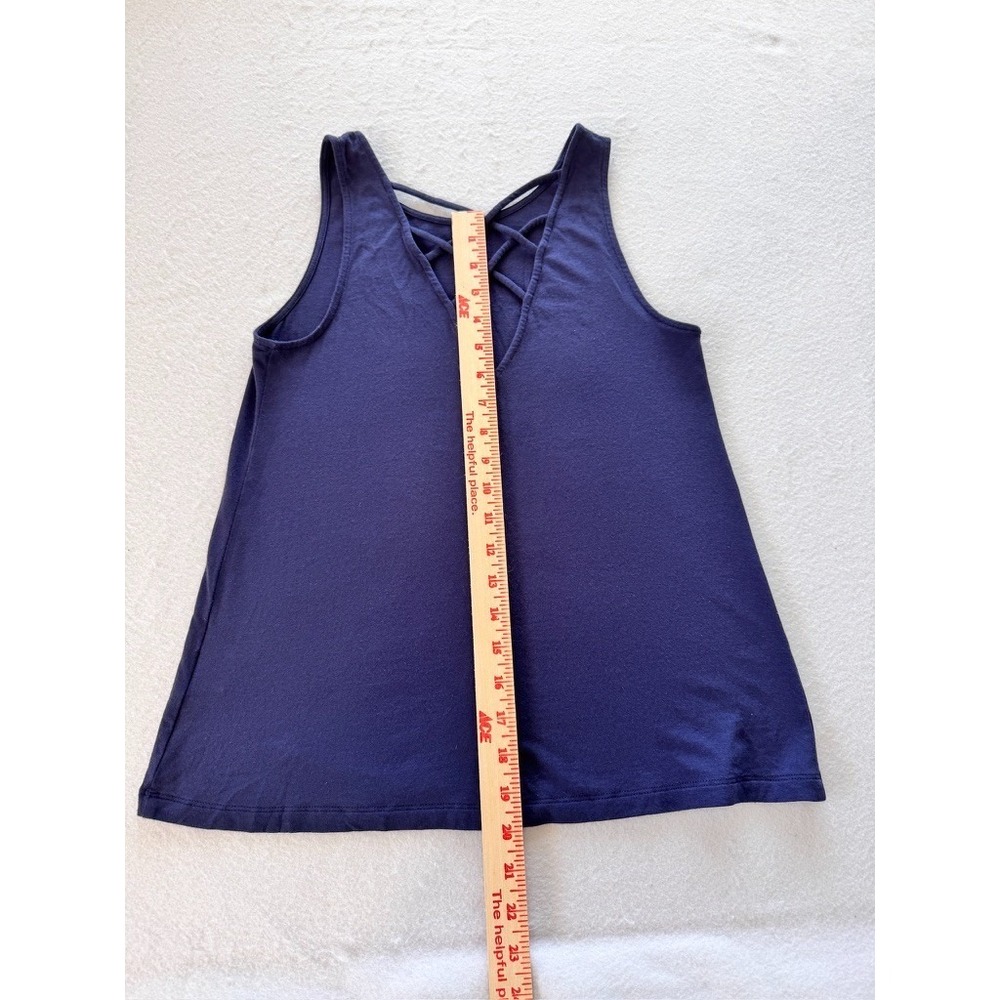 Lilly Pulitzer KRISTEN TOP Lapis Navy Blue XS Tank Cris Cross Summer Travel Sun - Picture 6 of 12